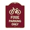Signmission Designer Series Fixie Parking Only, Burgundy Heavy-Gauge Aluminum Sign, 18" L, 24" H, BU-1824-23965 A-DES-BU-1824-23965 - alternate 1